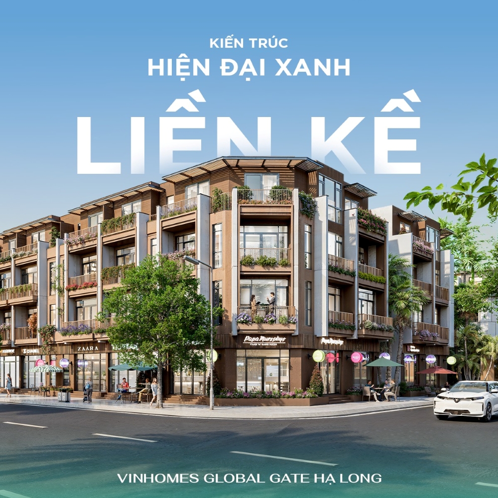 Phân khu châu Mỹ tại Vinhomes Hạ Long Xanh được kiến trúc theo phong cách giao thoa giữa hiện đại và tân cổ điển